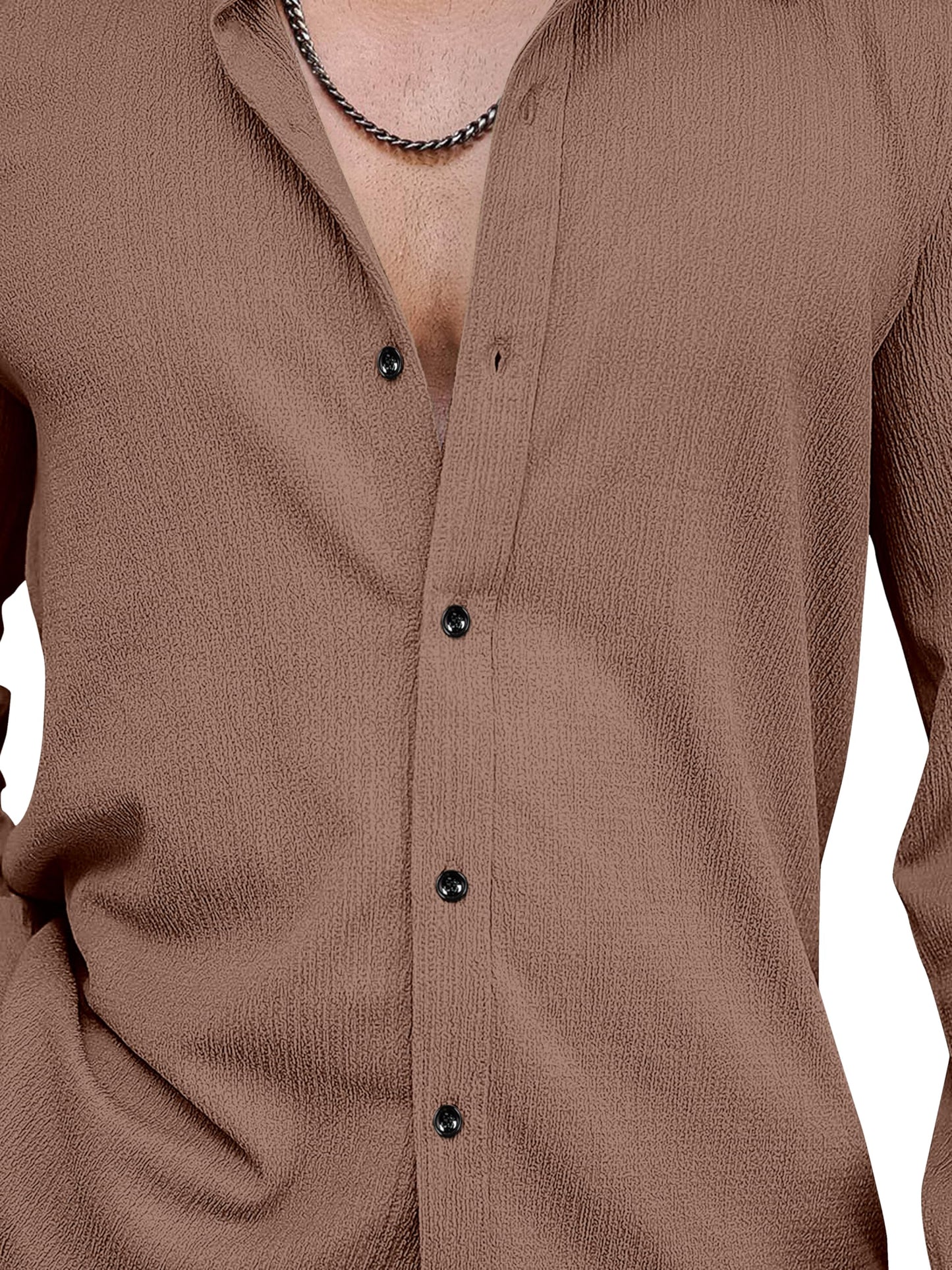 Men's Regular Fit Poly Popcorn Casual Shirt