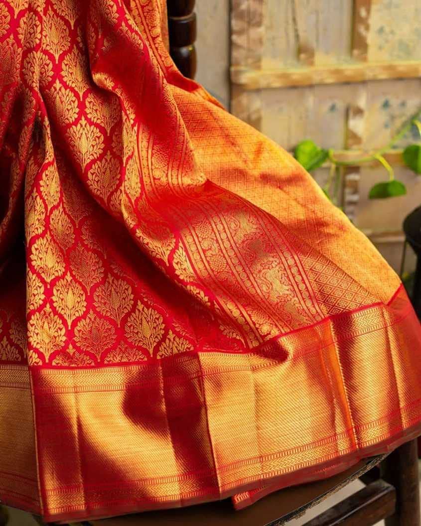 Yashika Women's Trendy Banarasi Kanjivaram Navy Color Art Silk Saree with Blouse Material