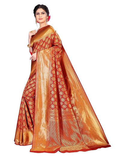 Yashika Women's Trendy Banarasi Kanjivaram Navy Color Art Silk Saree with Blouse Material