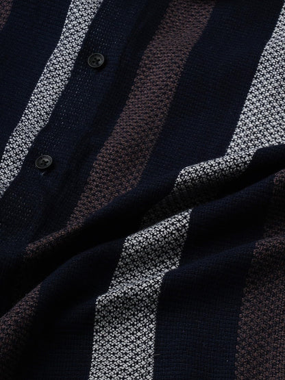 Exclusive Stripes Half Sleeve Crochet Stripes Shirt for Men | AB_TB_470