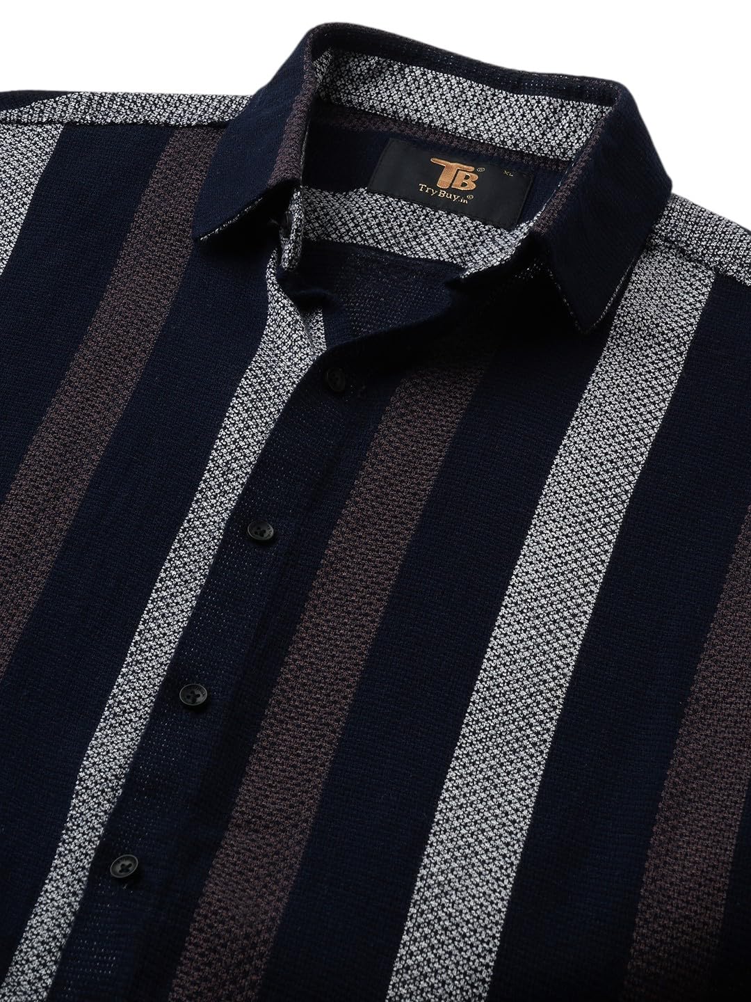 Exclusive Stripes Half Sleeve Crochet Stripes Shirt for Men | AB_TB_470