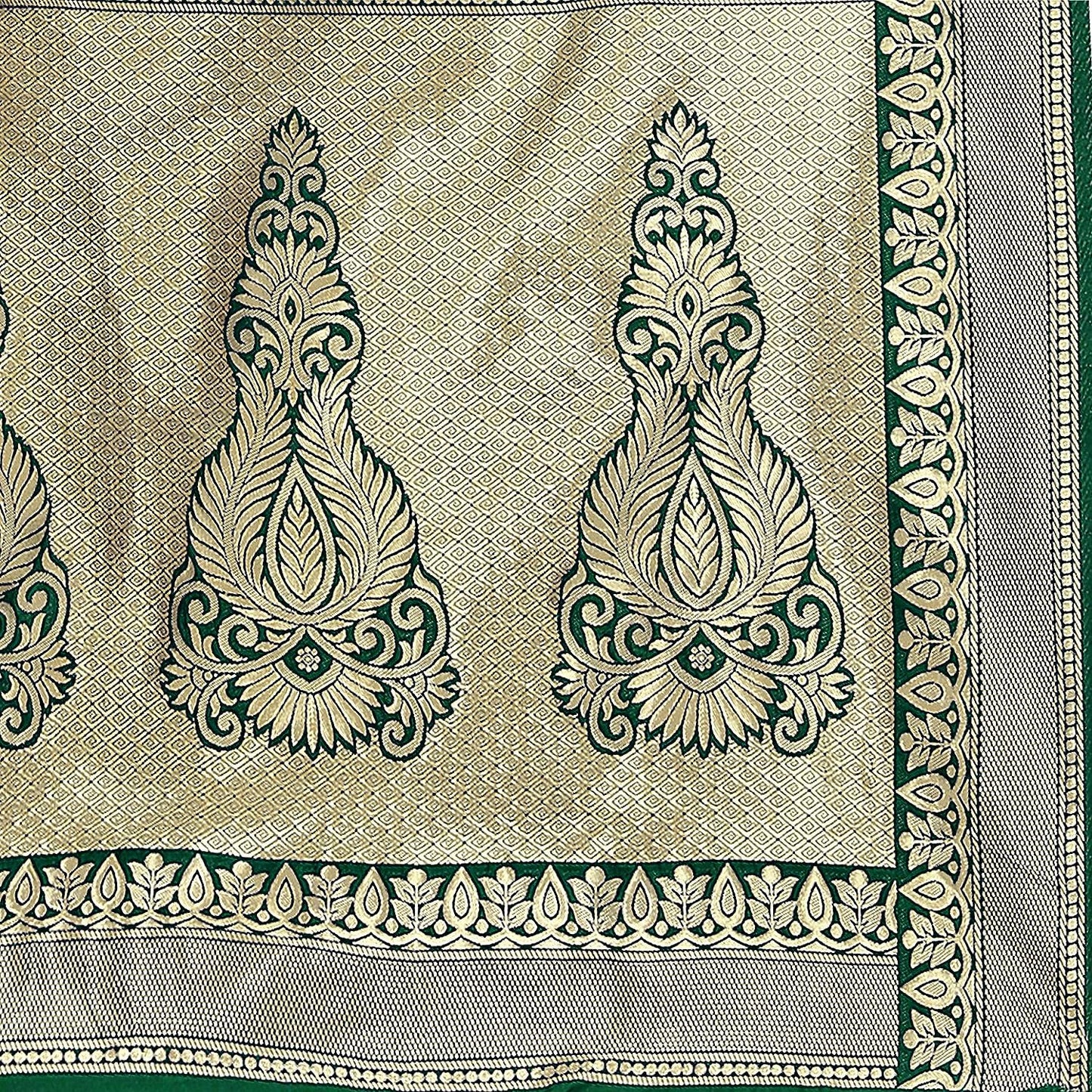Yashika Women's Trendy Banarasi Kanjivaram Navy Color Art Silk Saree with Blouse Material