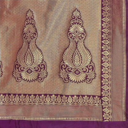 Yashika Women's Trendy Banarasi Kanjivaram Navy Color Art Silk Saree with Blouse Material